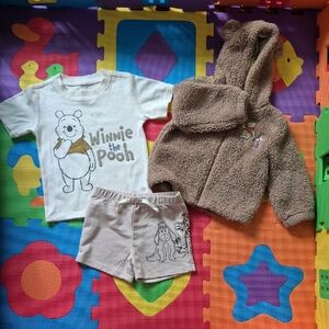 Baby Boy Winnie The Pooh Jacket & Shorts Set
